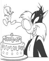 Tweety and Sylvester coloring page