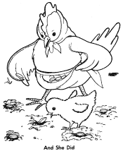 Fairy Tale Little Red Hen coloring pages
