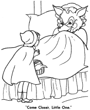fairy tale red riding hood coloring page