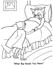 fairy tale red riding hood coloring page