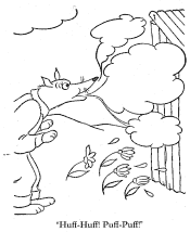 Fairy Tale 3 little pigs coloring pages