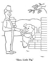 Fairy Tale 3 little pigs coloring pages