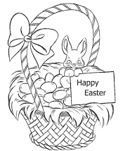 happy easter coloring page