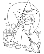 halloween witch coloring pages