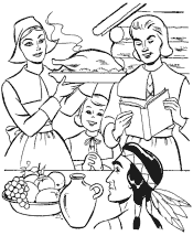 thanksgiving dinner coloring page