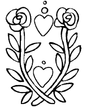 valentine flowers coloring pages