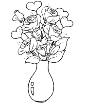 valentine flowers coloring page