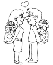 valentine gift coloring page