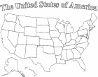 Map of USA July 4th coloring page